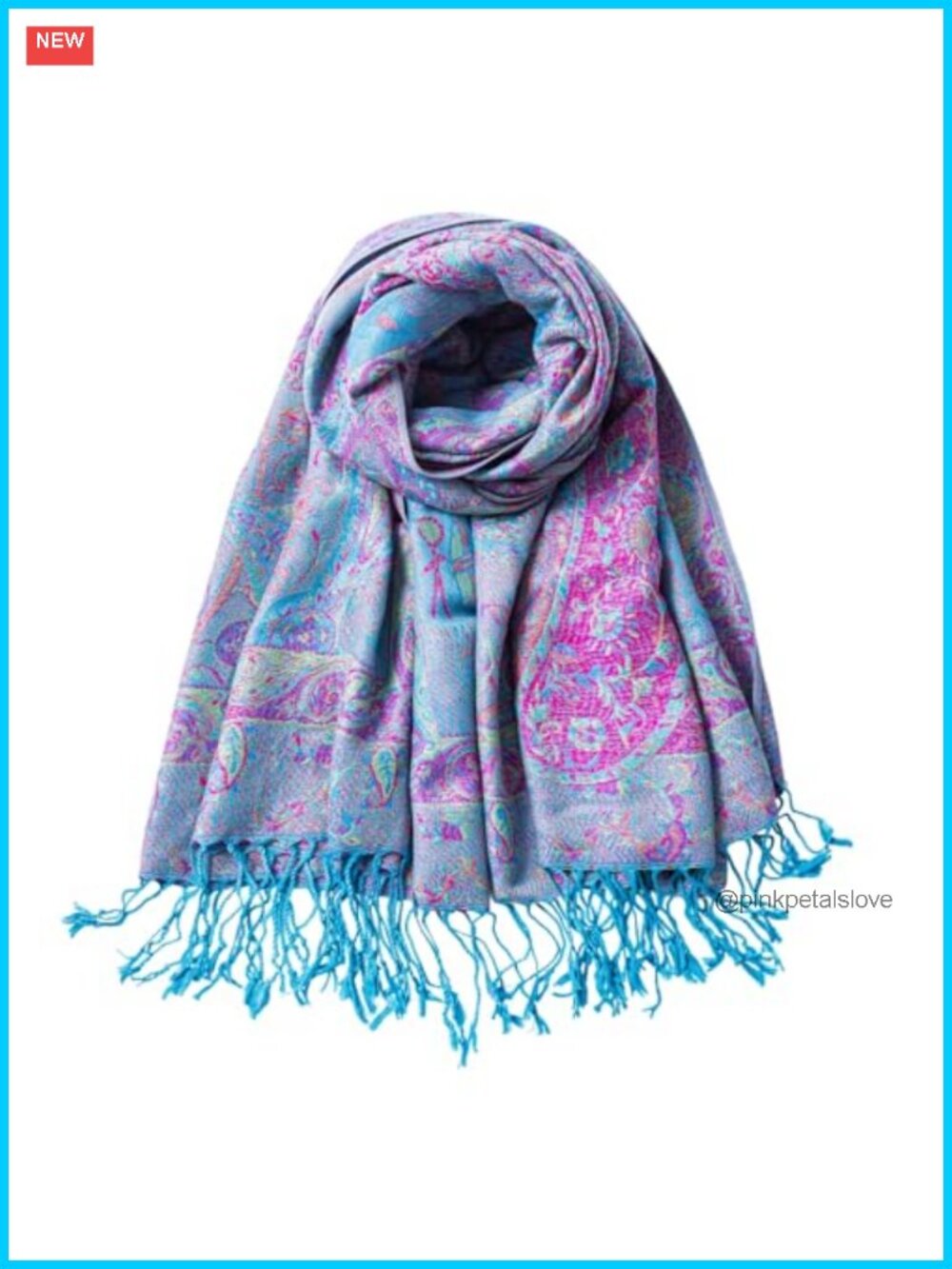 Pashmina Feel Reversible Wrap Scarf Fringe Festival Travel Shawl